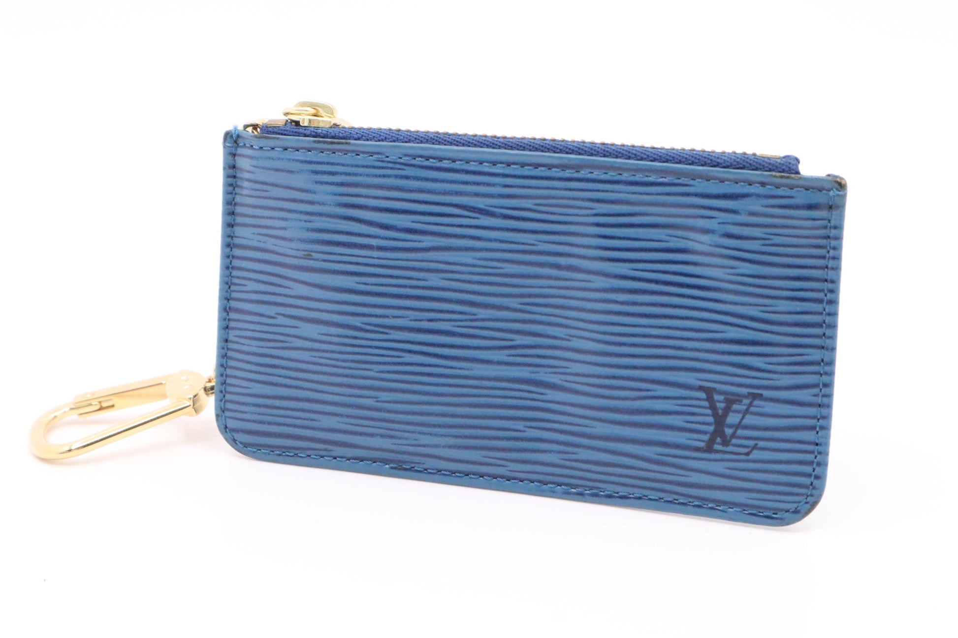 Louis Vuitton Pochette Cles Epi Leather Blue Wallet Case