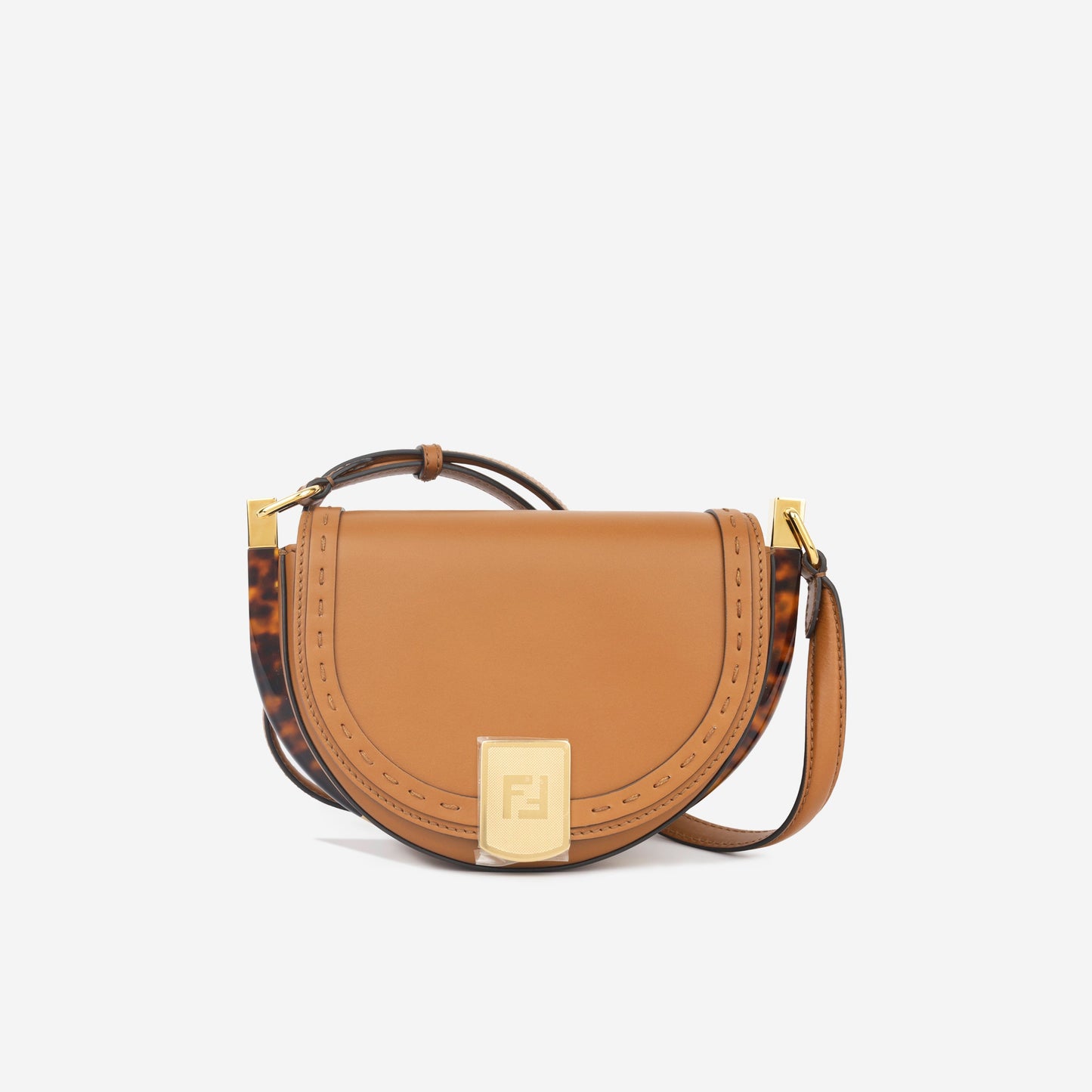 Fendi Moonlight Calfskin Crossbody Bag Tan