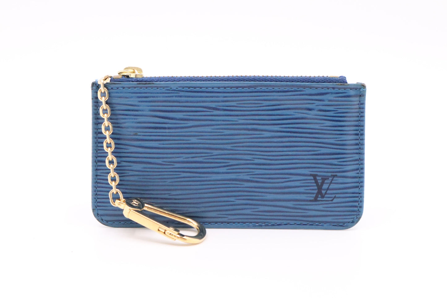 Louis Vuitton Pochette Cles Epi Leather Blue Wallet Case