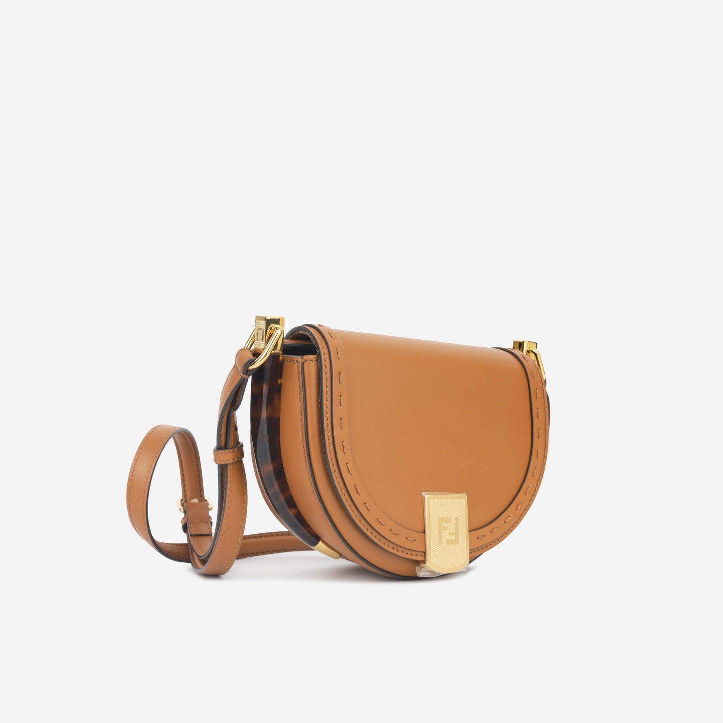 Fendi Moonlight Calfskin Crossbody Bag Tan
