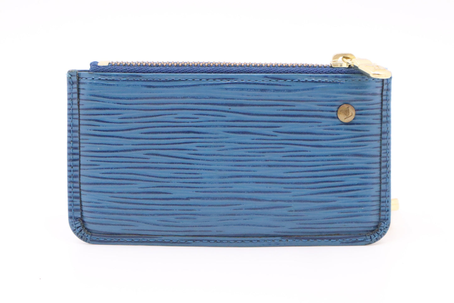 Louis Vuitton Pochette Cles Epi Leather Blue Wallet Case