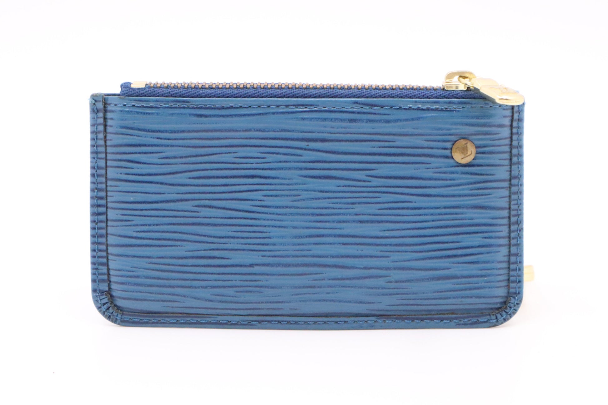 Louis Vuitton Pochette Cles Epi Leather Blue Wallet Case