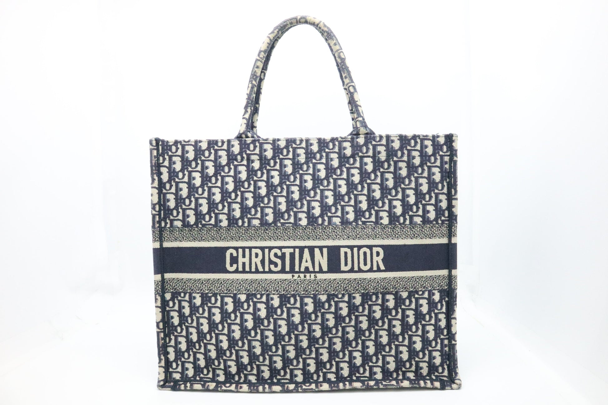 Dior Book Tote In Oblique Handbag Canvas Blue Tote Bag