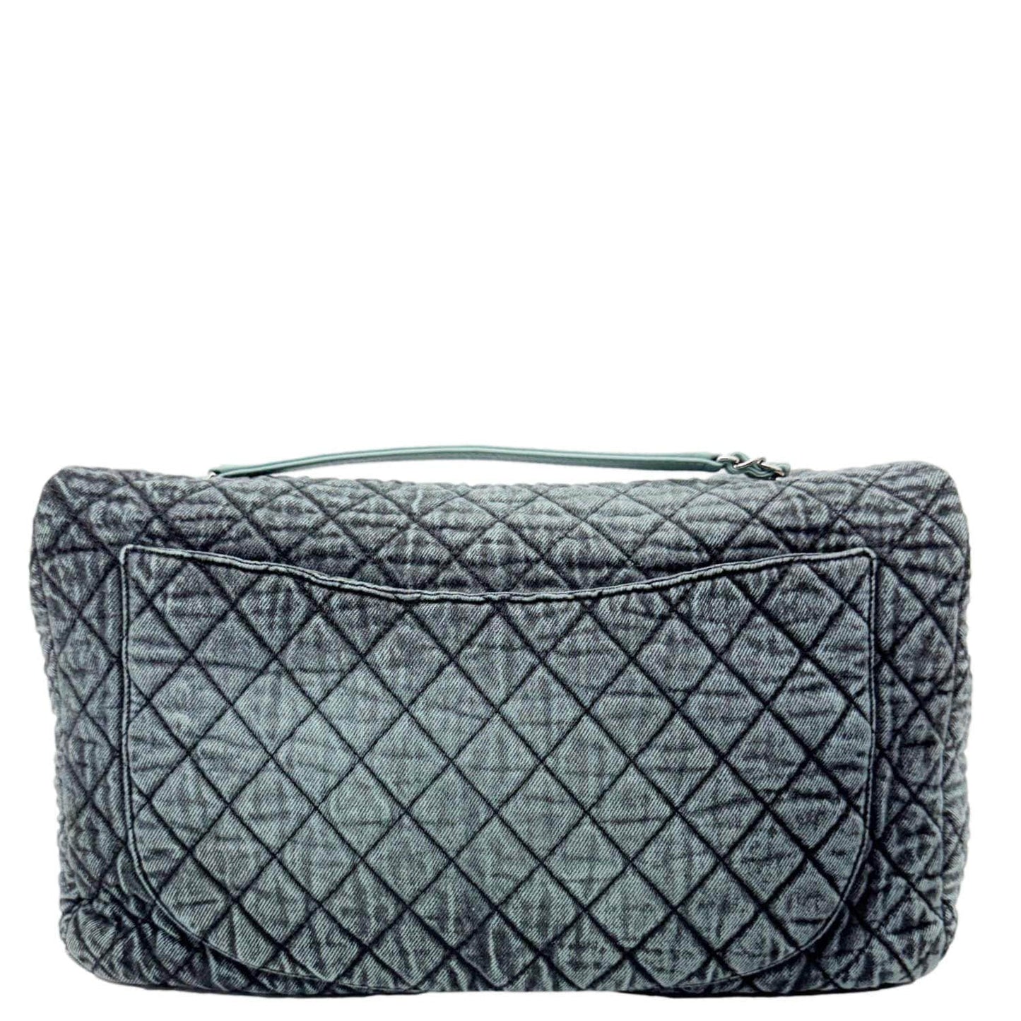 Chanel Denimpression Flap XXL Distressed Denim Blue Travel Bag
