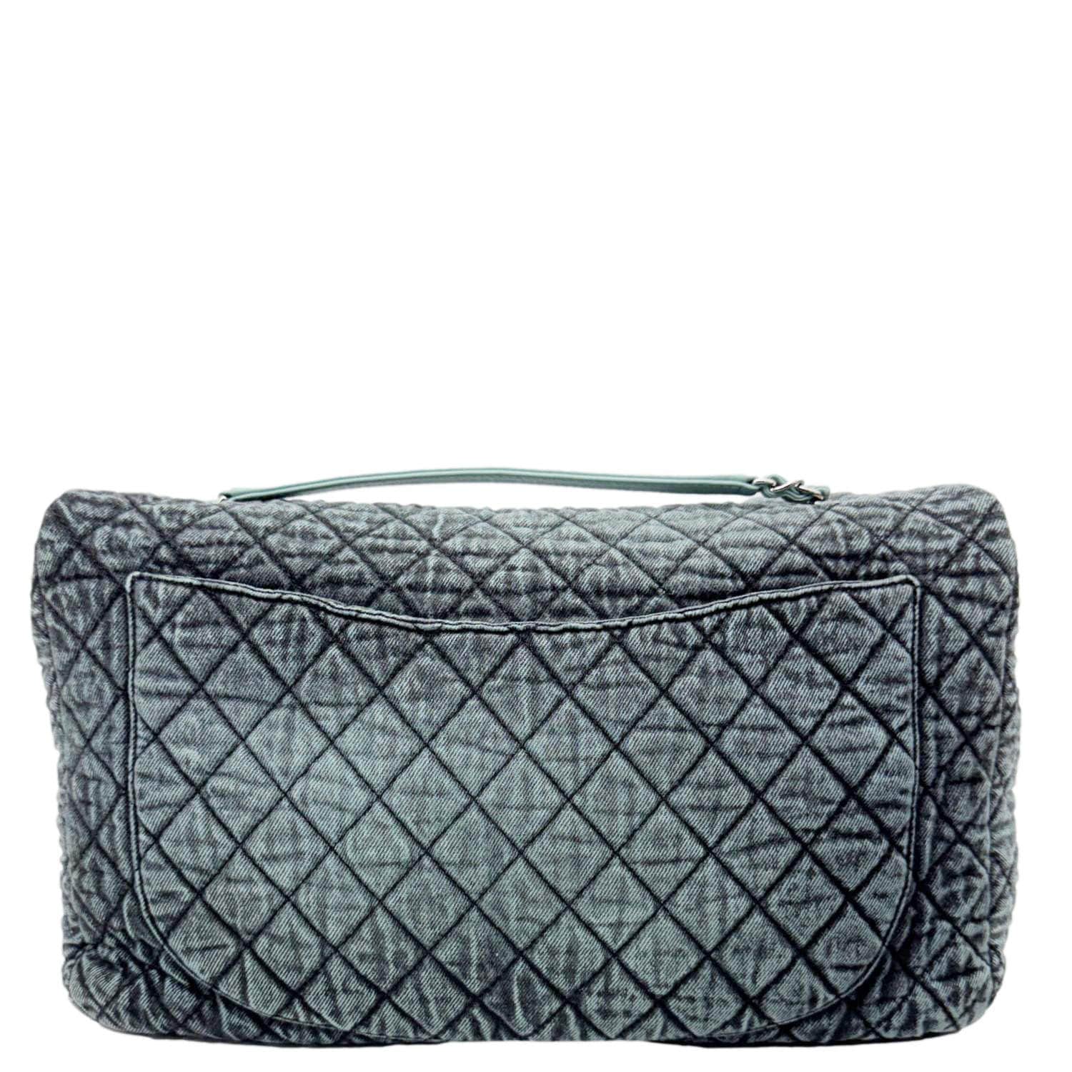 Chanel Denimpression Flap XXL Distressed Denim Blue Travel Bag