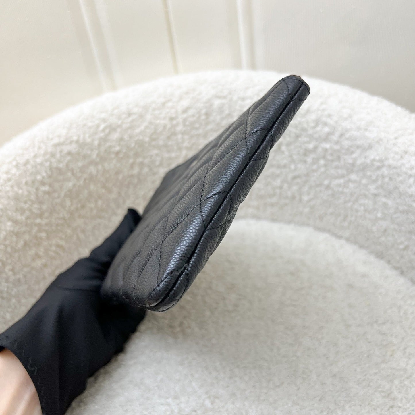 Chanel Classic Small O-Case Pouch in Black Caviar and LGHW (Model: AP4101)