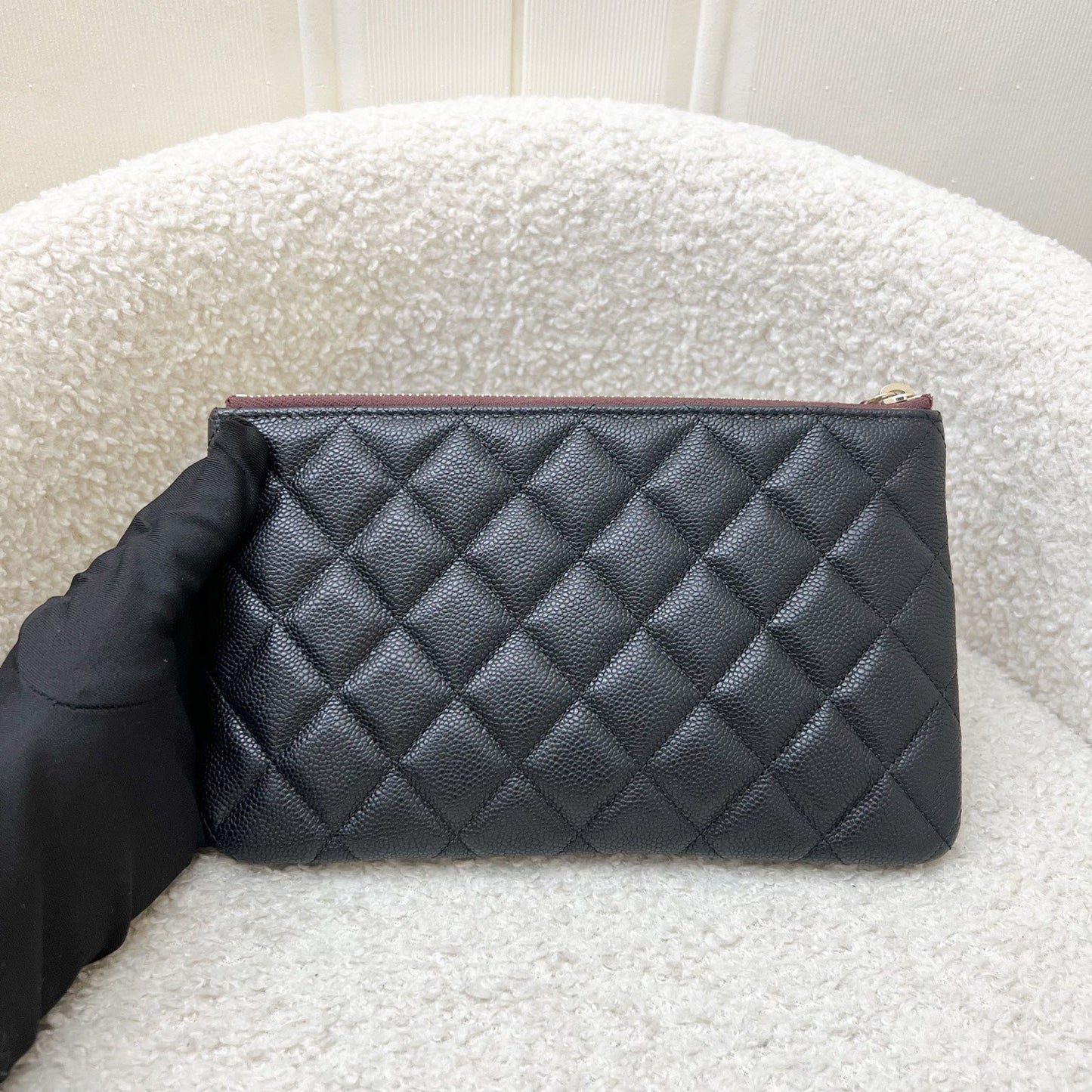 Chanel Classic Small O Case Pouch in Black Caviar and Lghw ( ) Handbag