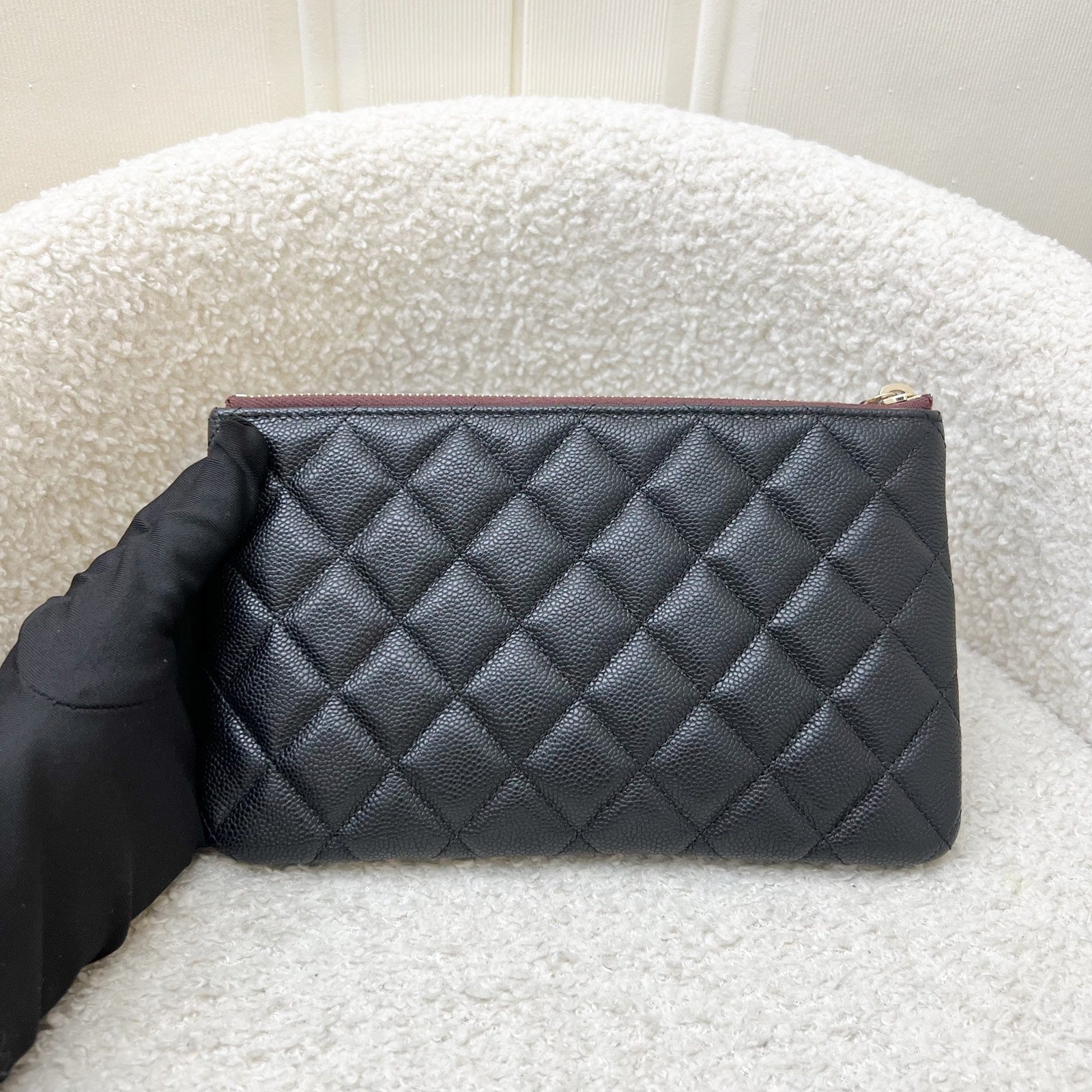 Chanel Classic Small O Case Pouch in Black Caviar and Lghw ( ) Handbag
