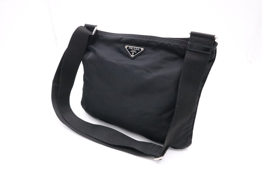 Prada Flat Crossbody In Handbag Nylon Black Shoes