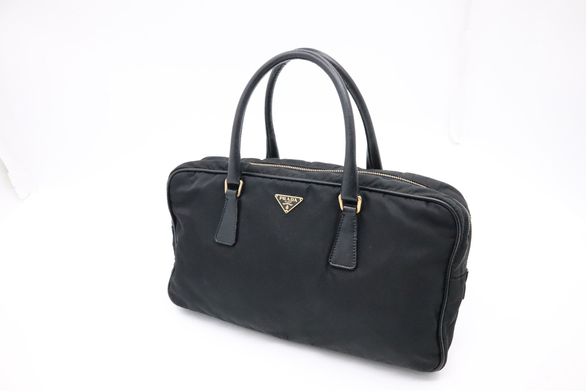 Prada Handbag In Nylon Black Travel Bag