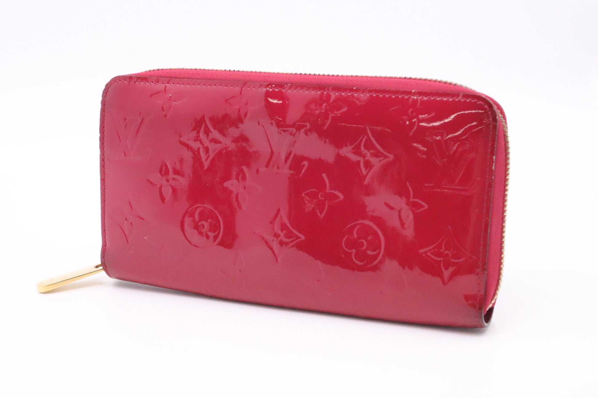 Louis Vuitton Long Zippy Indian Rose Vernis Leather Wallet Case