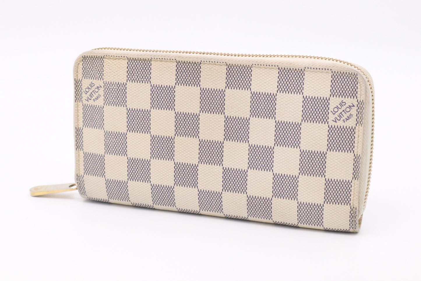 Louis Vuitton Long Zippy Damiere Azur Canvas Wallet Case Azur Canvas