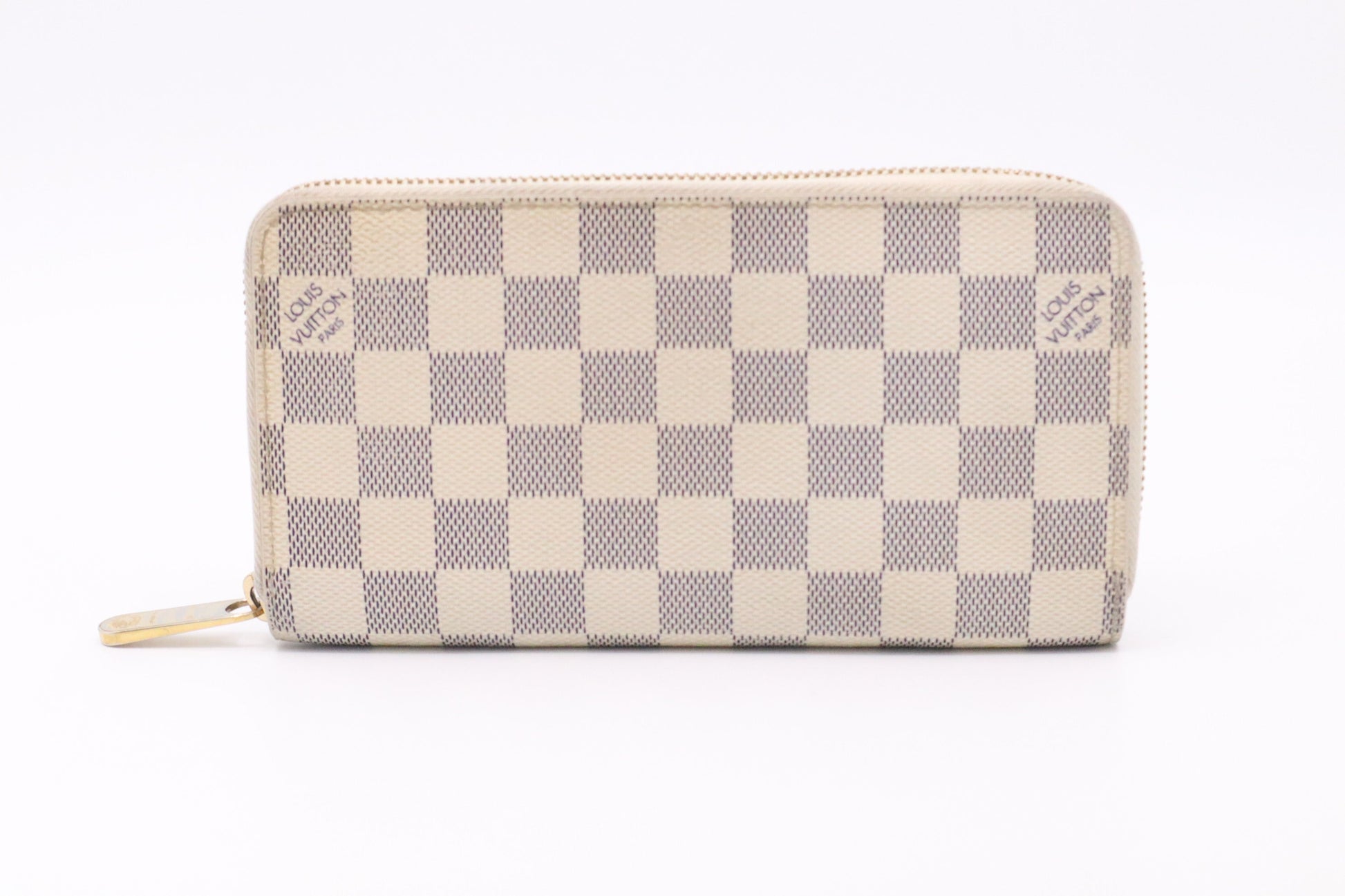 Louis Vuitton Long Zippy Damiere Azur Canvas Wallet Case Azur Canvas