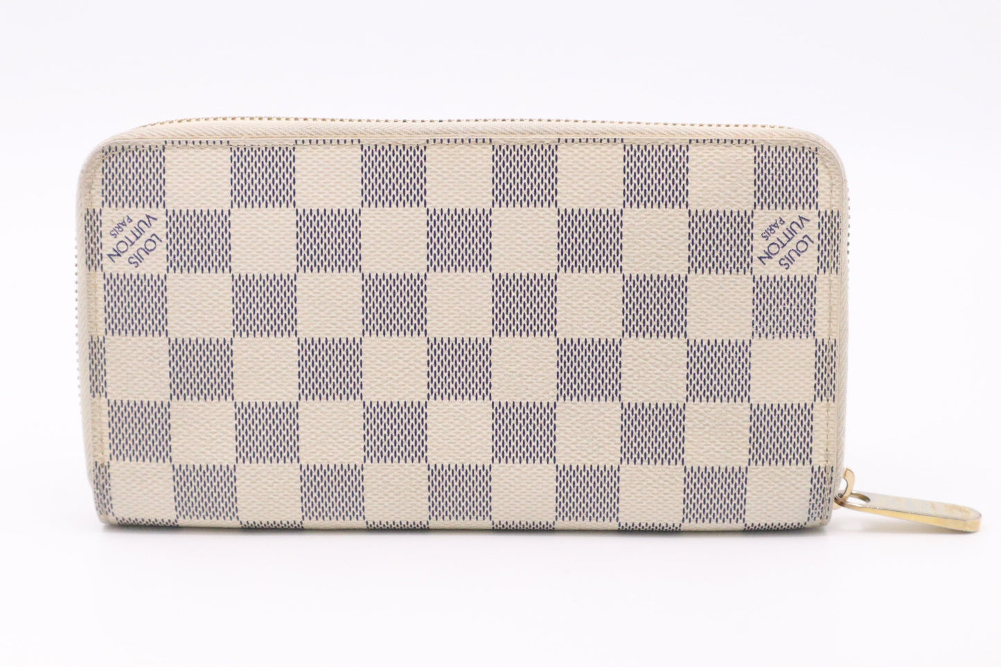 Louis Vuitton Long Zippy Damiere Azur Canvas Wallet Case Azur Canvas