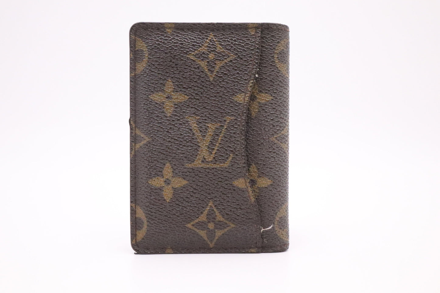 Louis Vuitton Porte Cartes Pass Vertical Card Holder Monogram Canvas Wallet Case