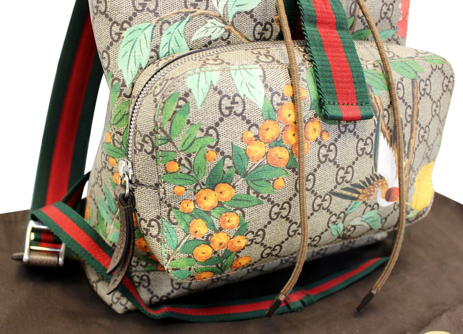 Gucci Coated Blooms Backpack Canvas Beige