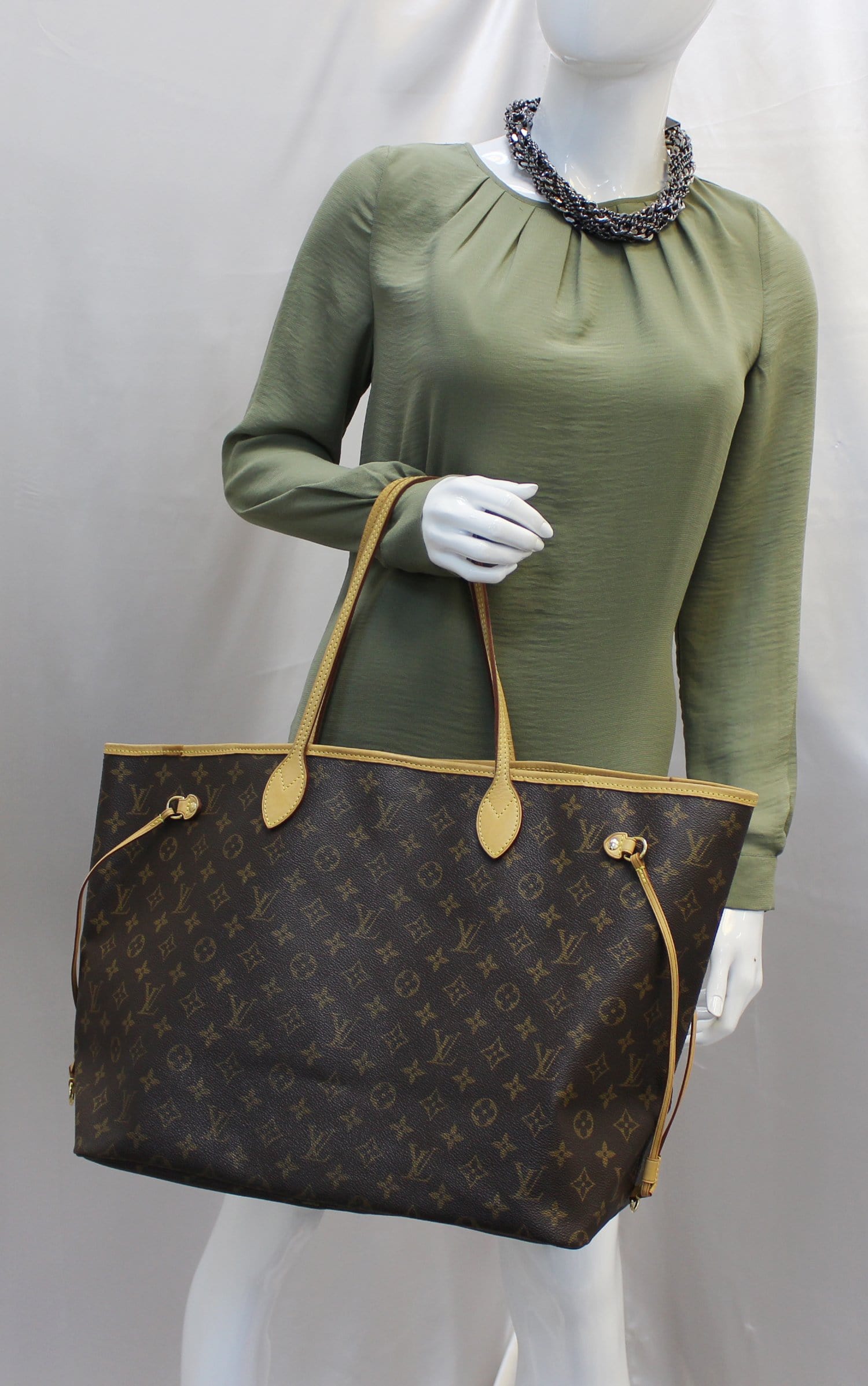 Louis Neverfull Gm Tote Bag Canvas Monogram Shoulder Bag