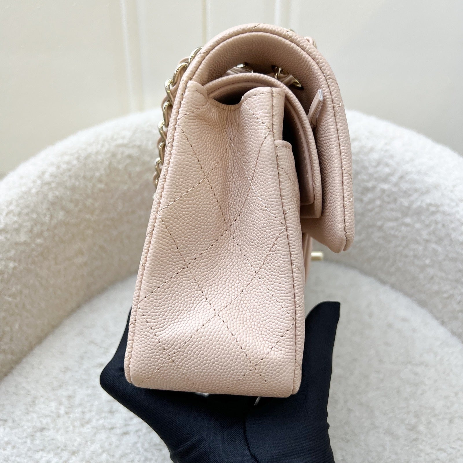 Chanel Small Classic Flap Cf In 22C Beige Clair Caviar And Lghw ( ) Bag
