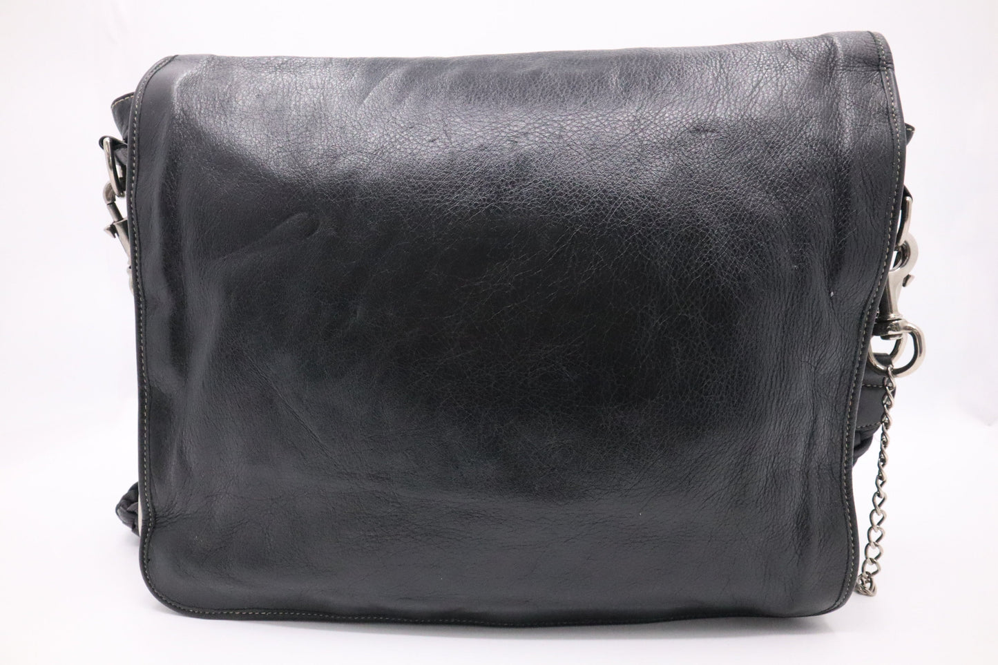 Gucci Crest Messenger Leather Black Chain Messenger Bag
