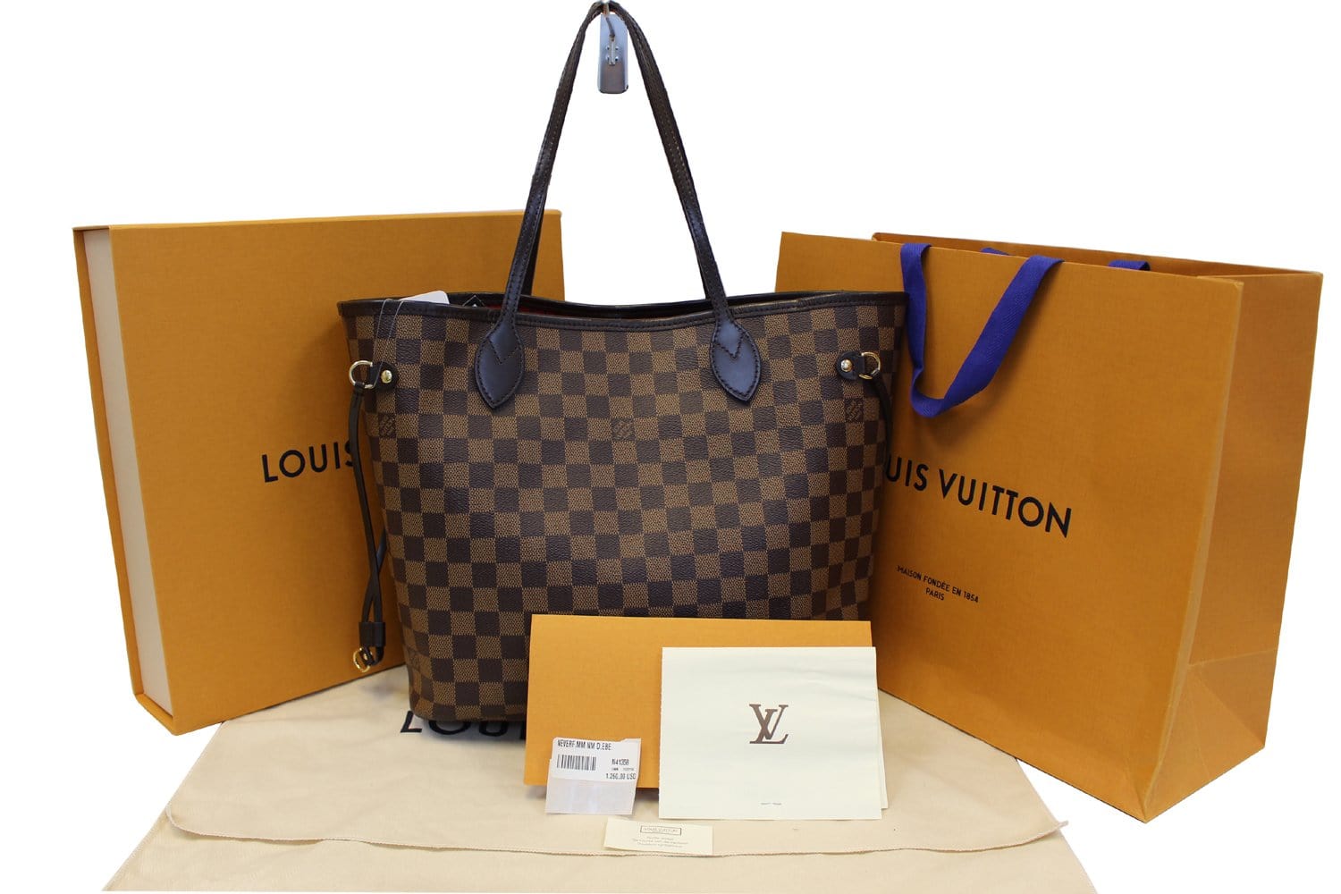 Louis Damier Ebene Neverfull Mm Shoulder Bag