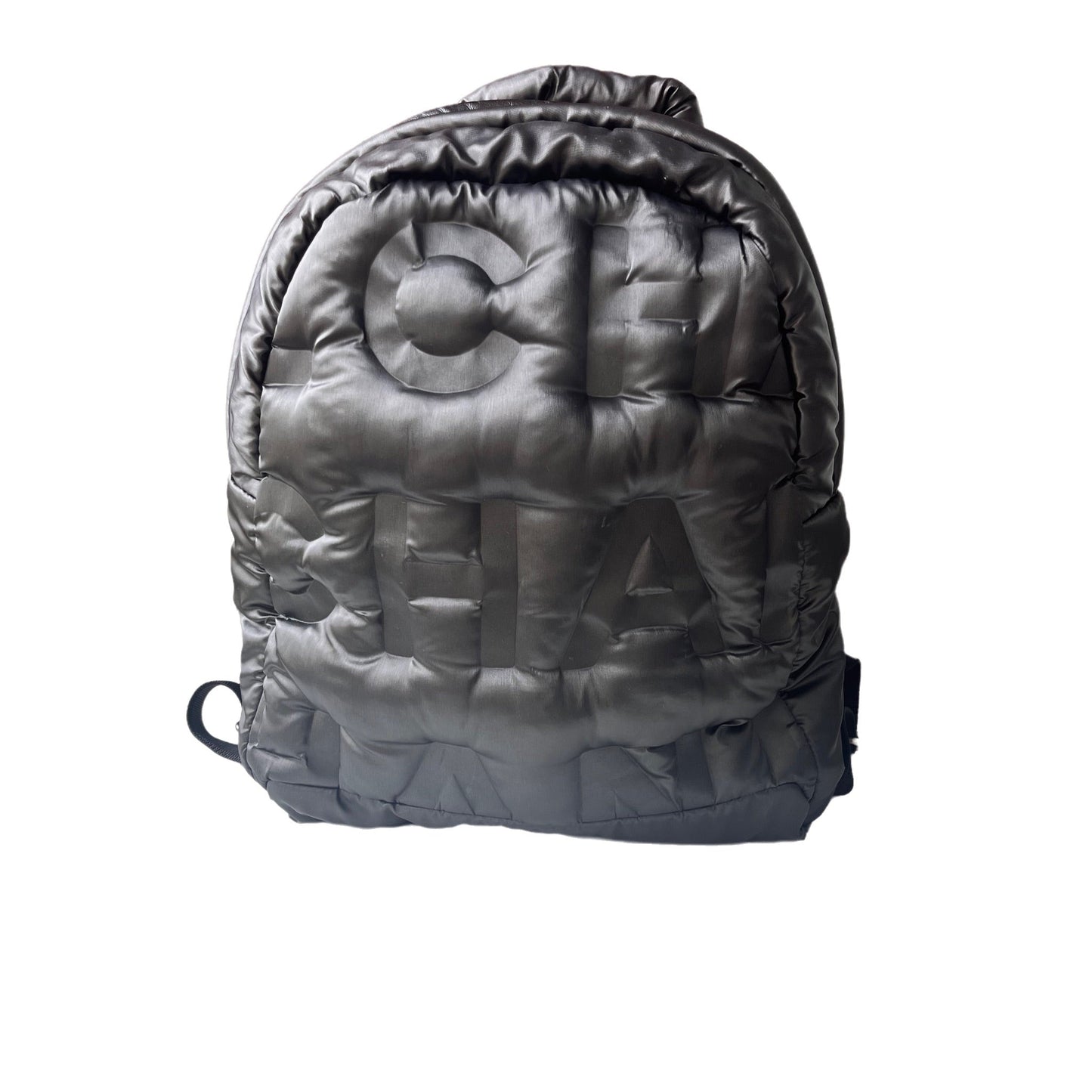 Chanel Doudoune Backpack Embossed Nylon Black
