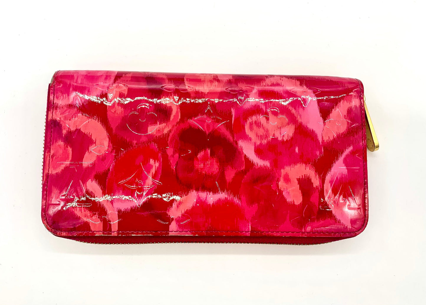 Louis Vuitton ZIPPY ROSE IKAT Monogram Vernis Wallet Case