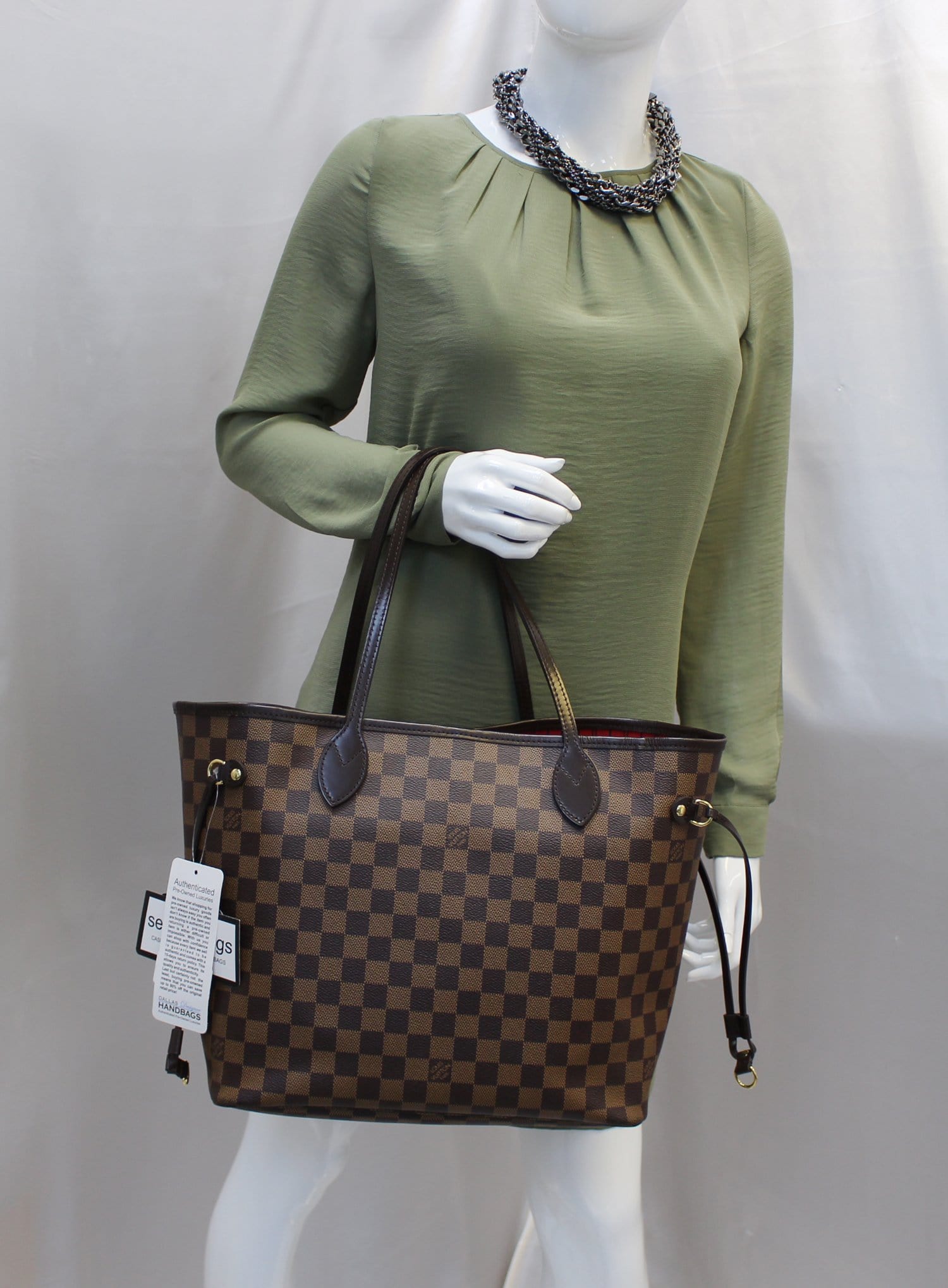 Louis Damier Ebene Neverfull Mm Shoulder Bag