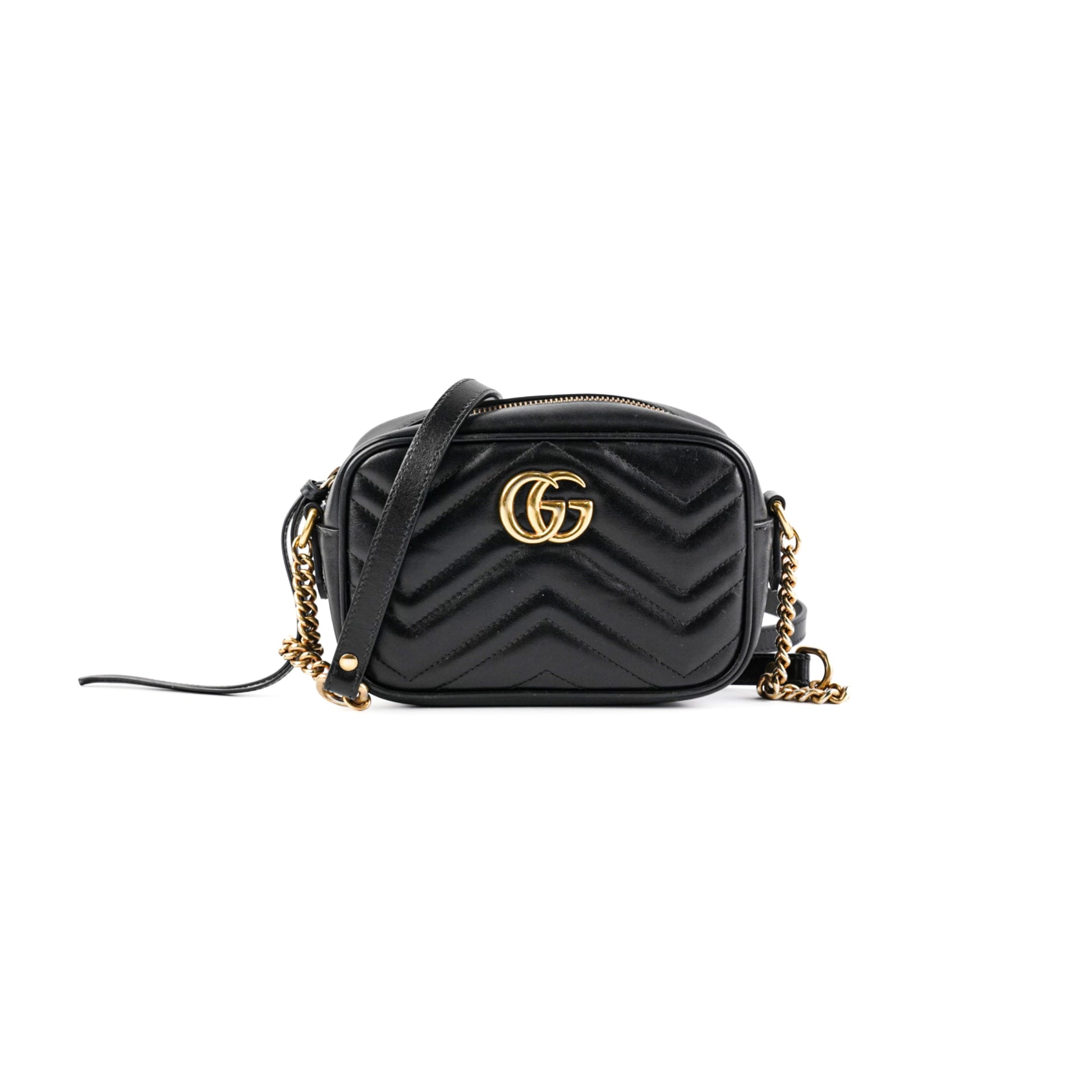 Gucci Item Marmont Camera Crossbody Bag Leather Black