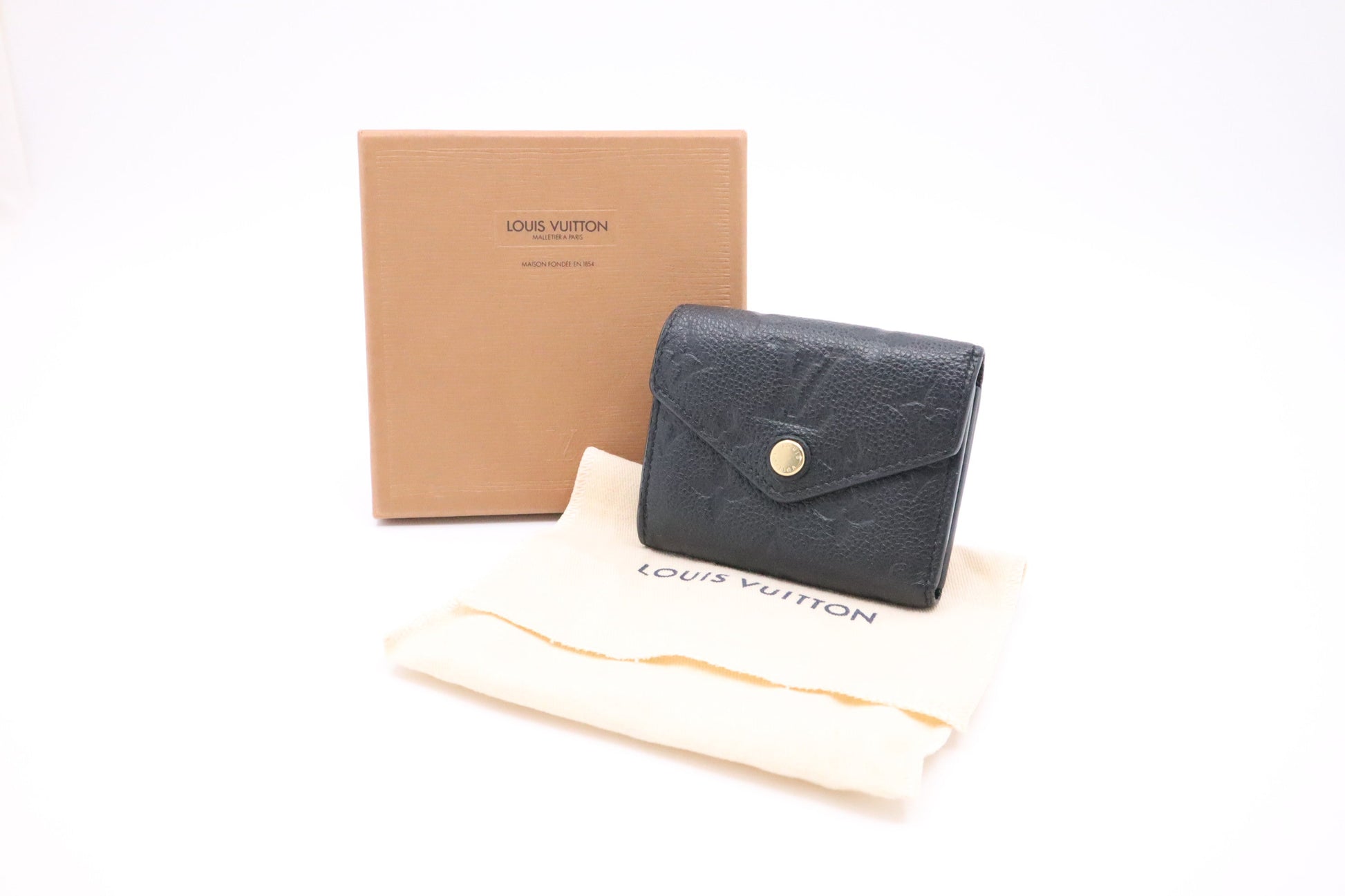 Louis Vuitton Card Empreinte Leather Black Wallet Case