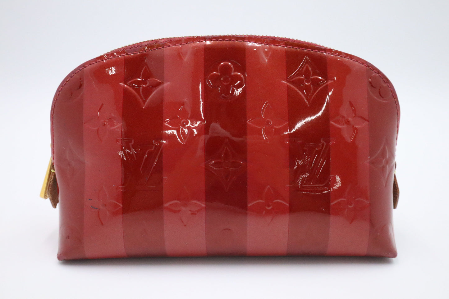 Louis Vuitton Pochette Cosmetique Pomme D'Amour Vernis Red Clutch Bag