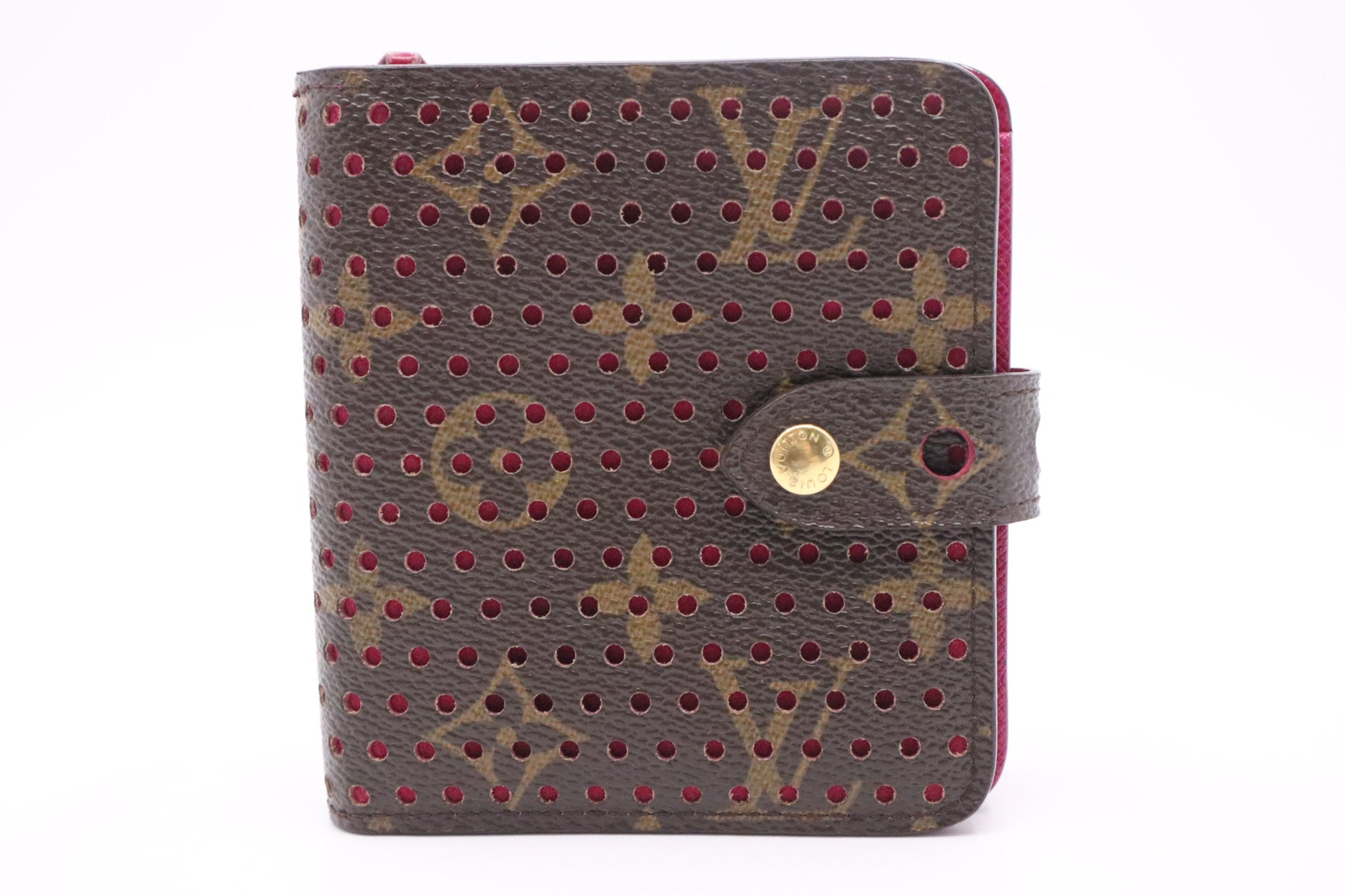 Louis Vuitton Compact Zippy Perforated Monogram Canvas Handbag