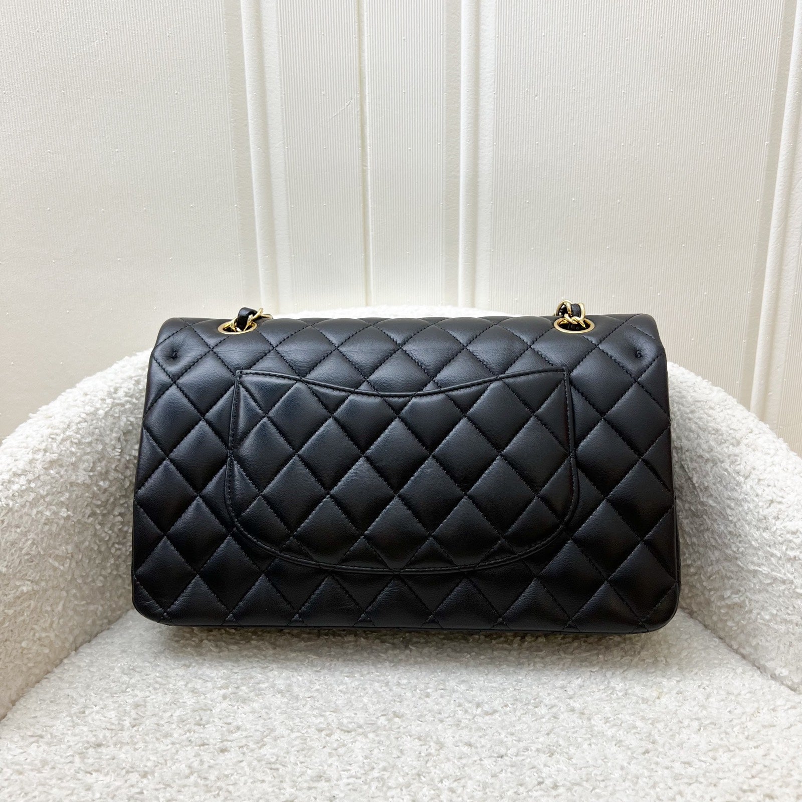 Chanel [Local Set - ] Medium Classic Flap Cf In Black Lambskin And Ghw ( ) Bag