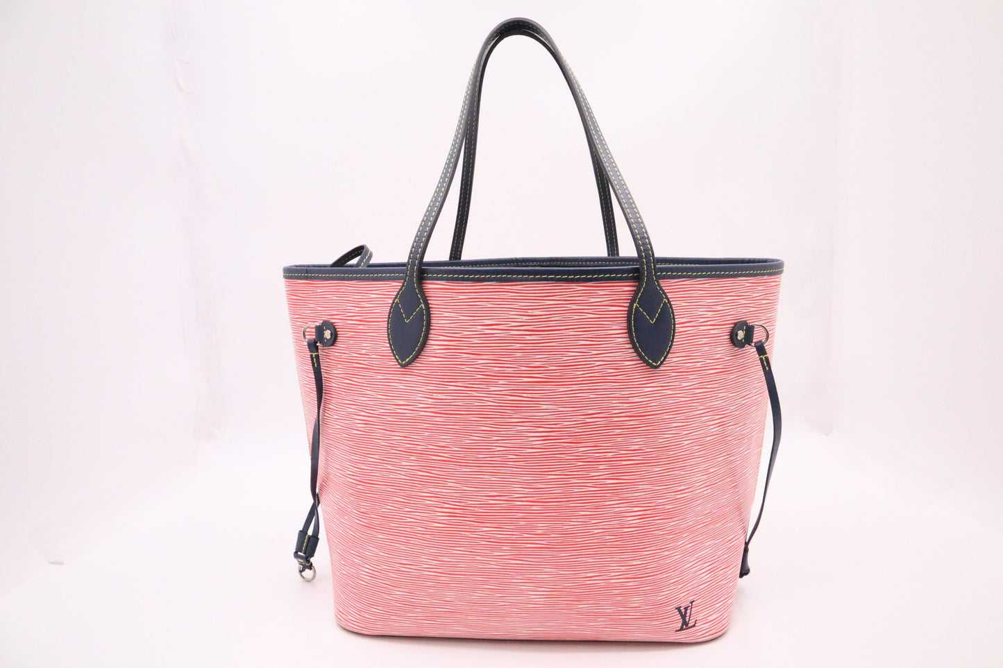 Louis Vuitton Neverfull MM Denim Rouge Epi Leather Tote Bag