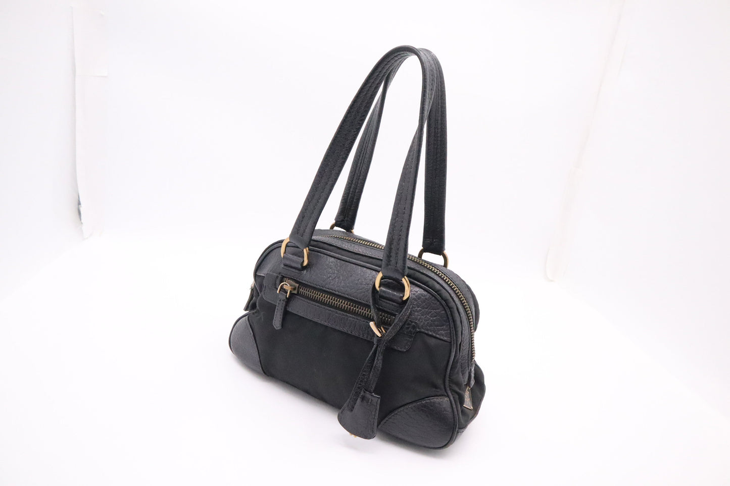 Prada Handbag In And Leather Nylon Travel Bag
