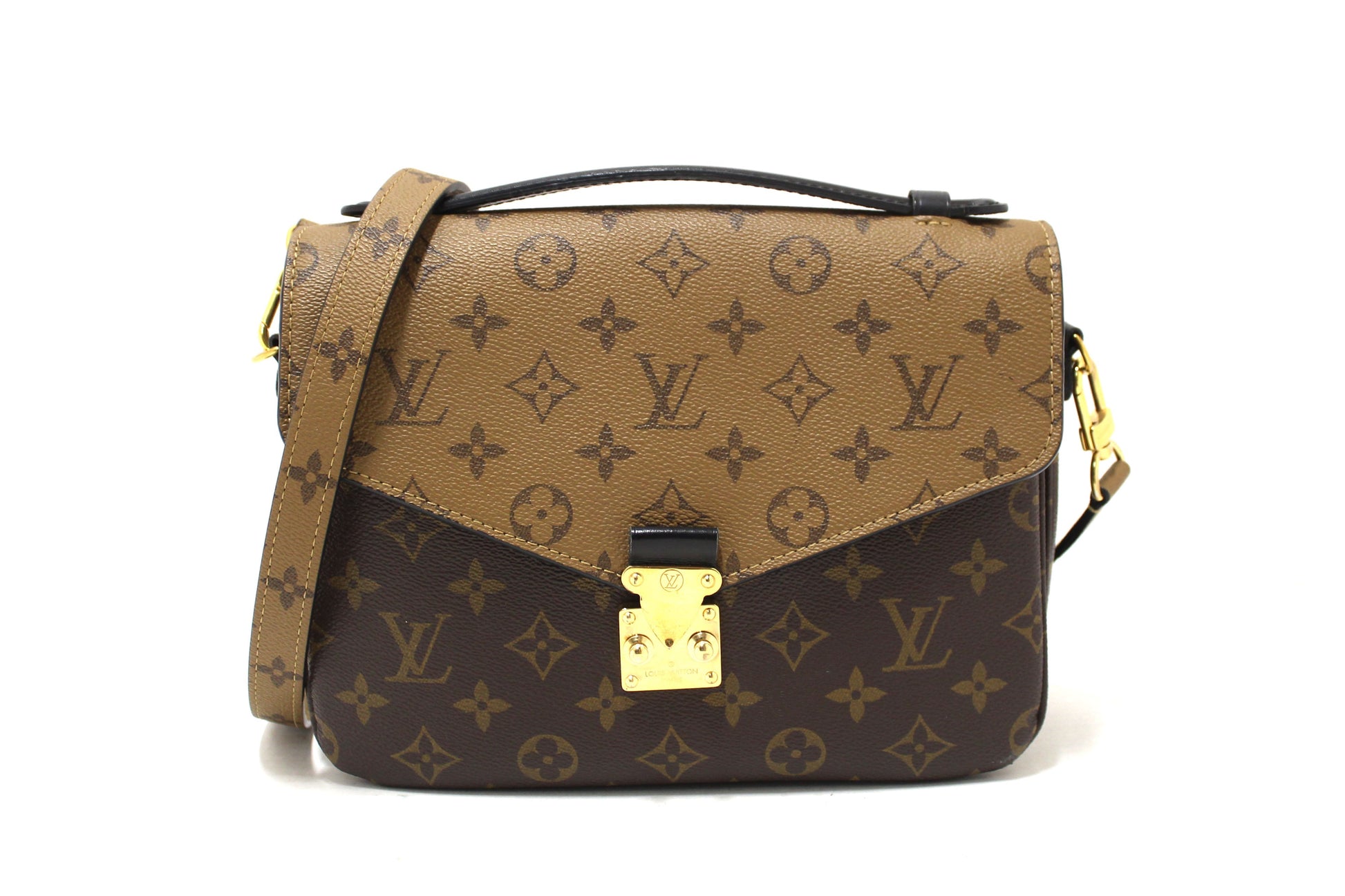 Louis Vuitton Classic Monogram Reverse Canvas Pochette Metis Bag