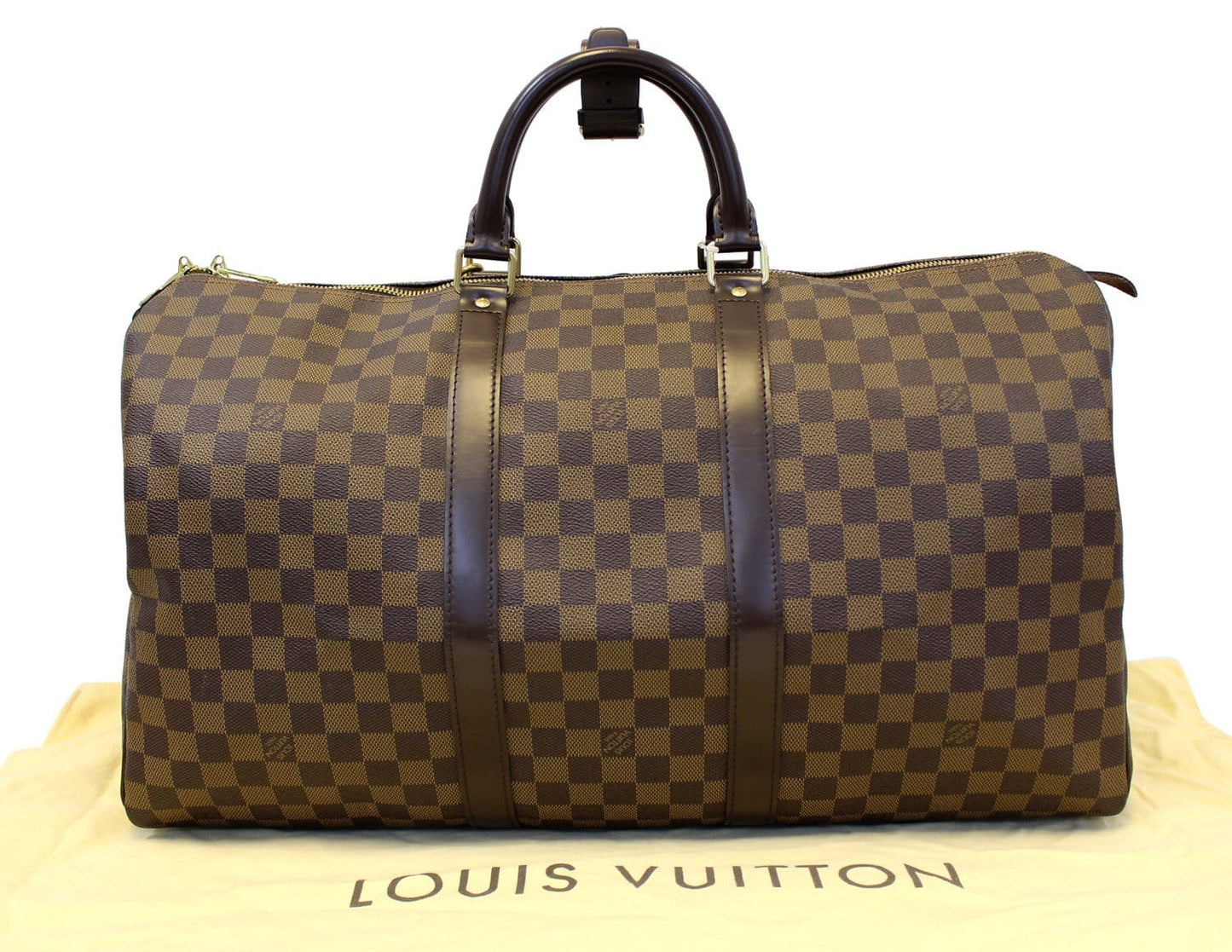 Louis Damier Ebene Keepall Boston Travel Bag