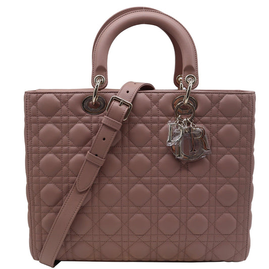 Dior Lady Shoulder Bag Blush Leather Quilted
