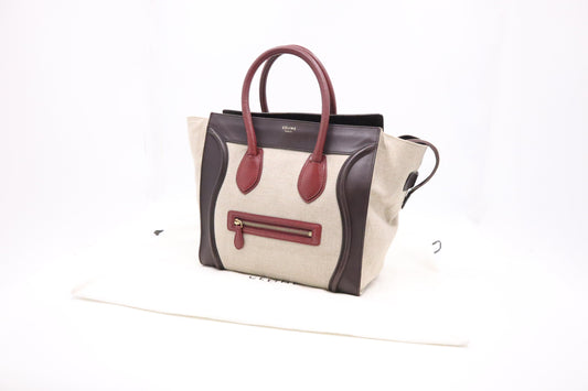 Celine Luggage In Handbag Canvas Beige Travel Bag