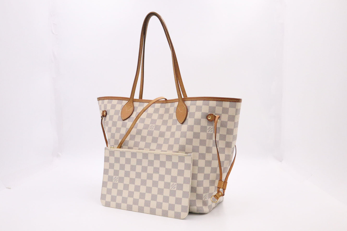 Louis Vuitton Neverfull MM Azur Damier Canvas Tote Bag Azur Canvas