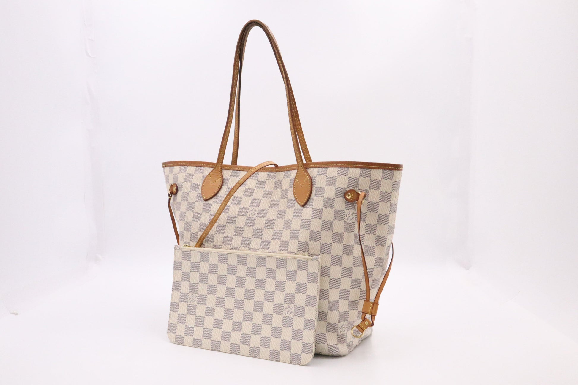 Louis Vuitton Neverfull MM Azur Damier Canvas Tote Bag Azur Canvas