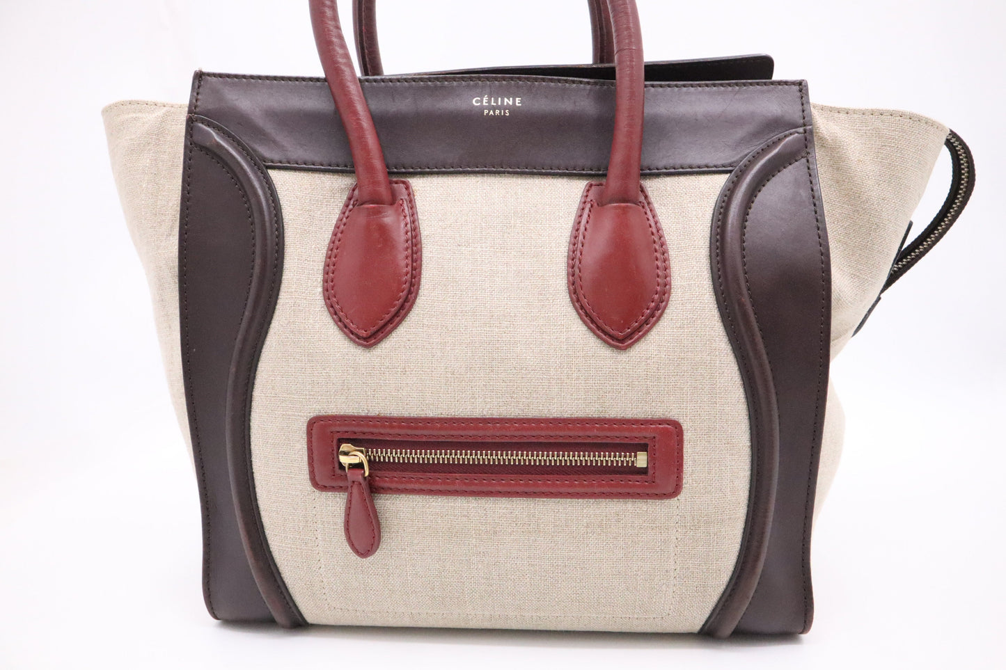 Celine Luggage In Handbag Canvas Beige Travel Bag