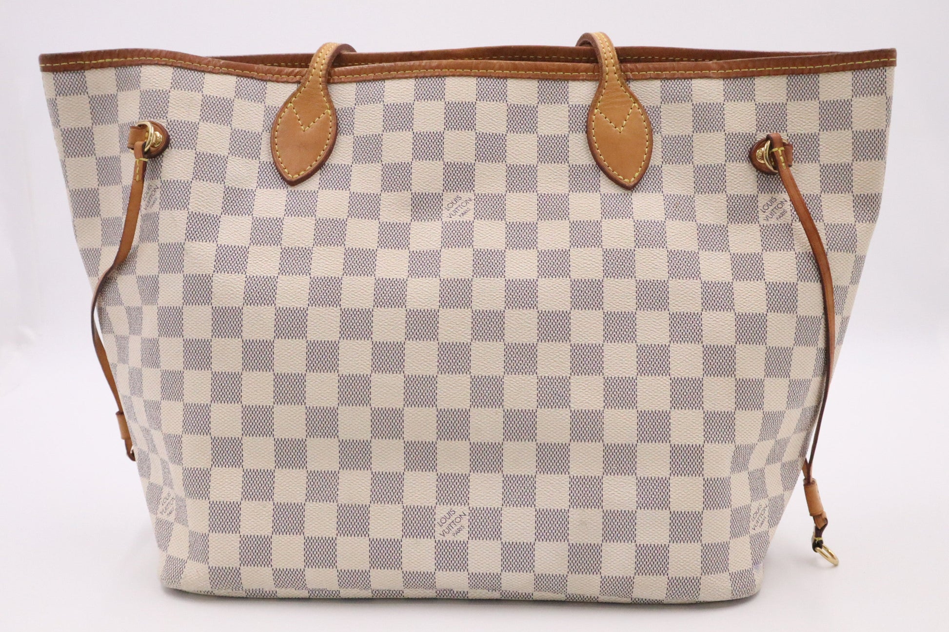Louis Vuitton Neverfull MM Azur Damier Canvas Tote Bag Azur Canvas
