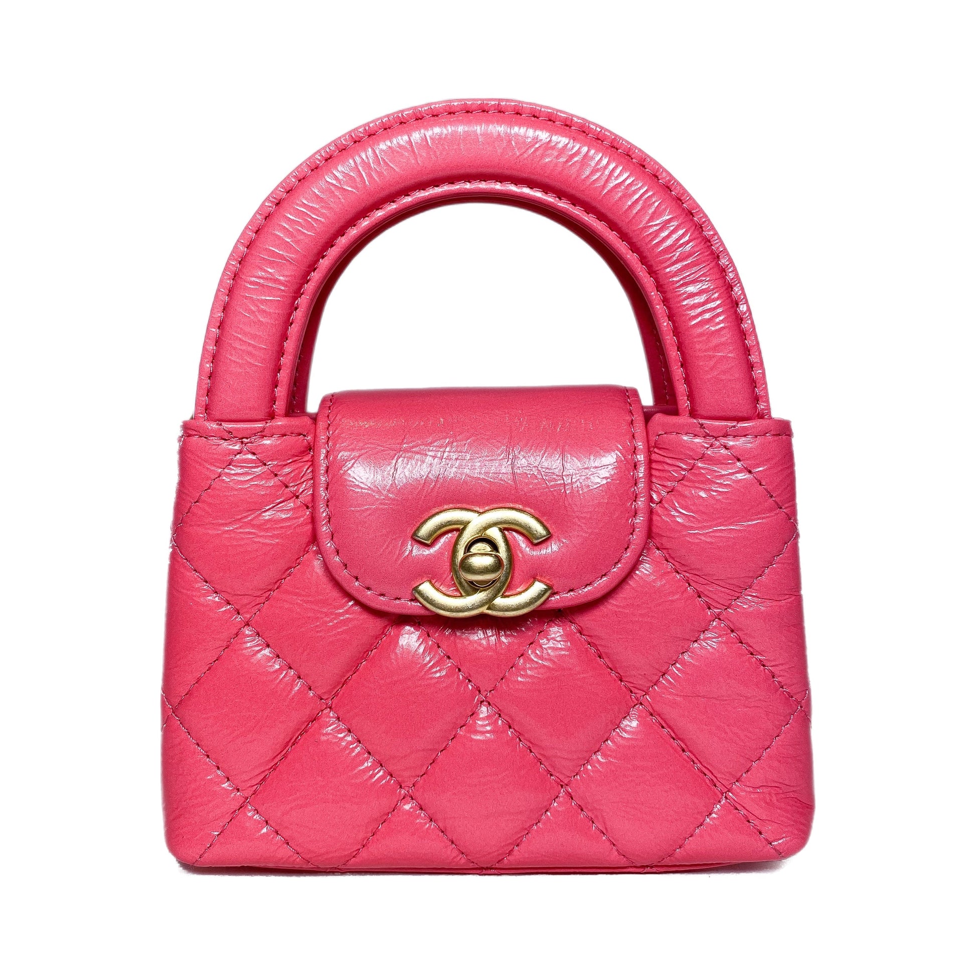 Chanel Hot Pink Mini Nano Kelly Top Handle