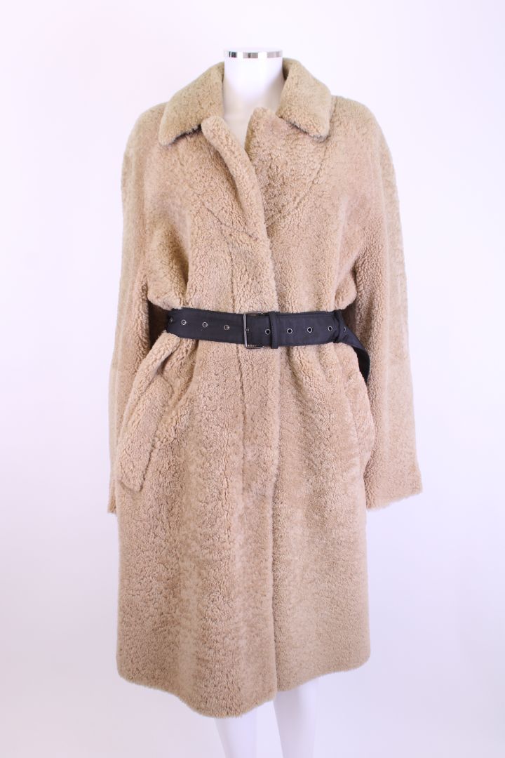 Prada Handbag Shearling Coat Camel S