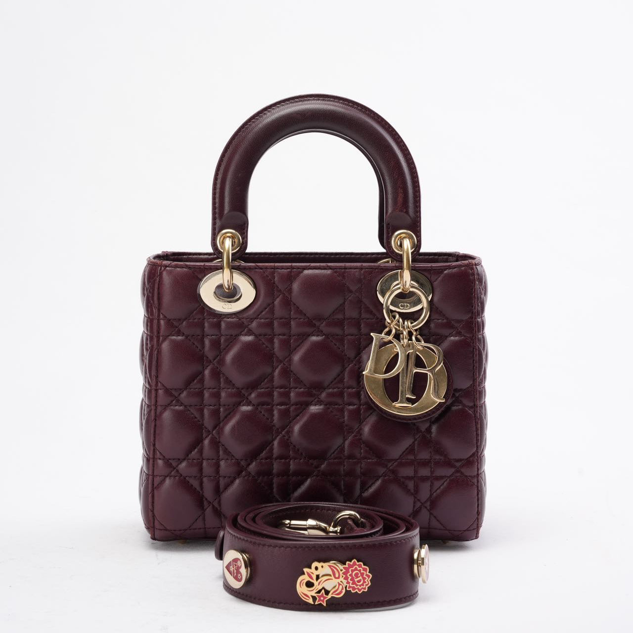 Dior Handbag Lady My ABC Bag in Burgundy Small