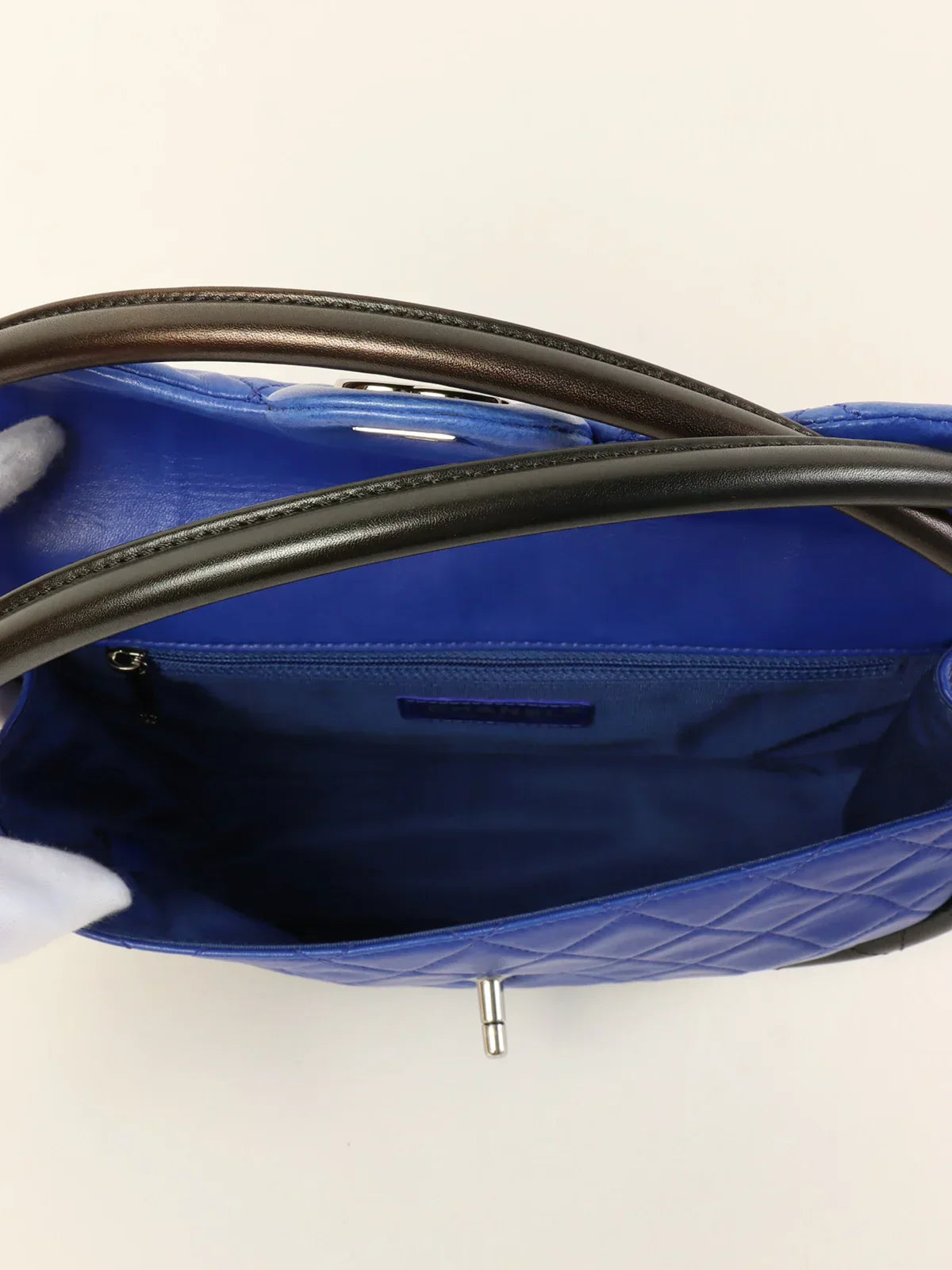 Chanel Around  Made Hula Hoop Top Handle Bag Blue/Black