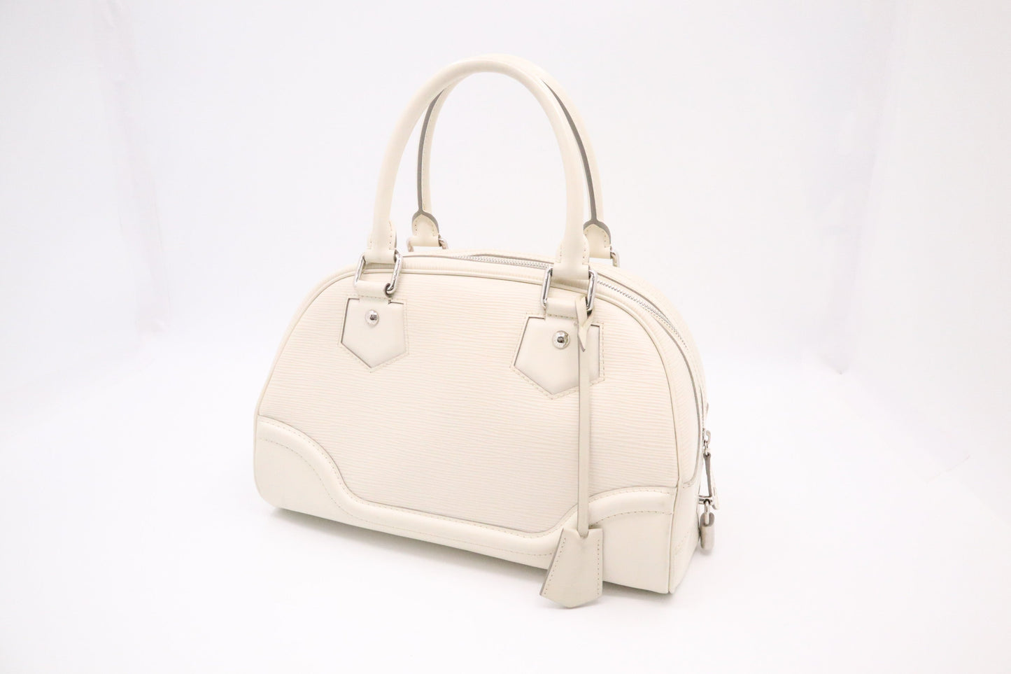 Louis Vuitton Montaigne Bowling MM Epi Leather White Handbag