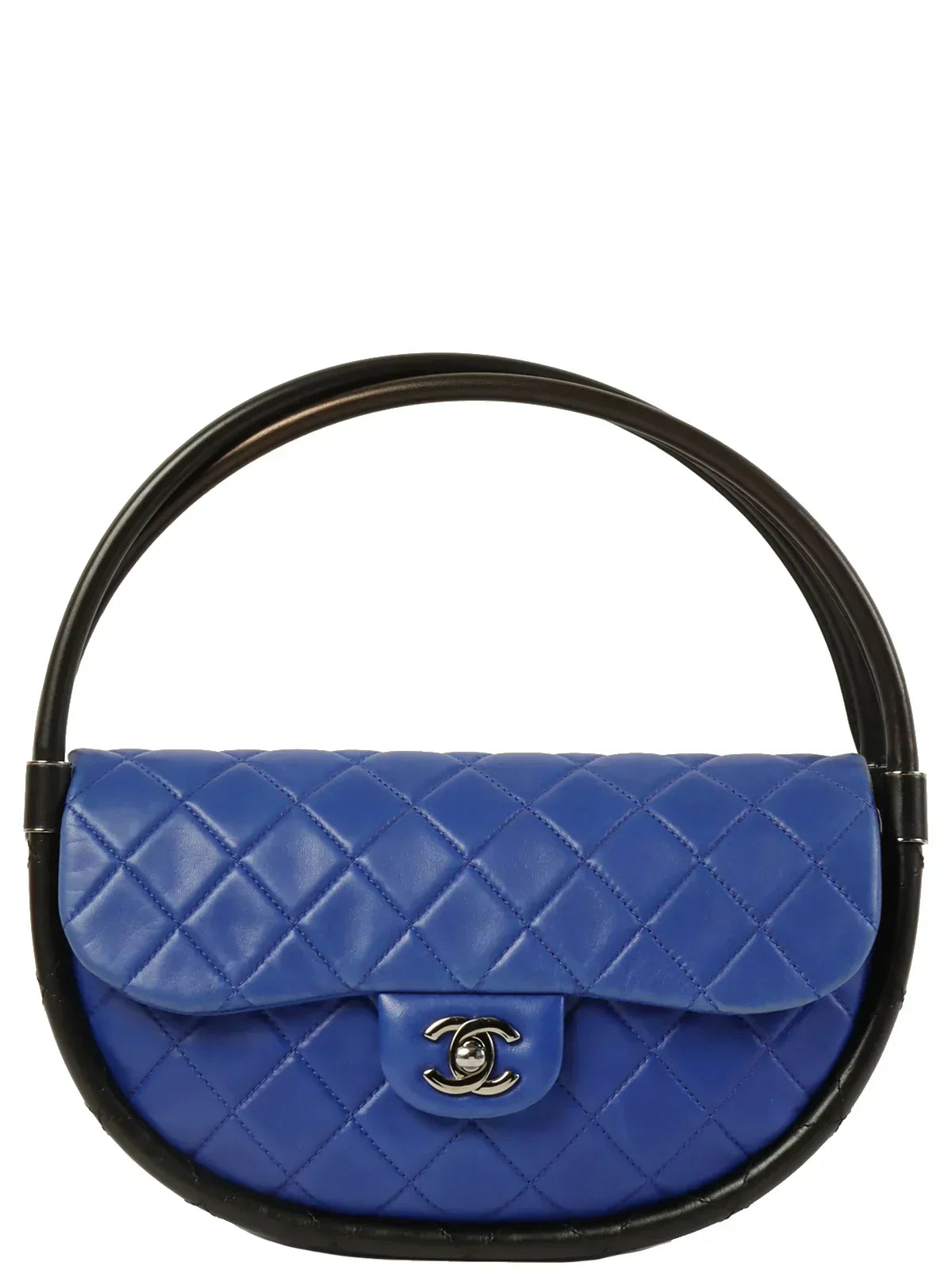 Chanel Around  Made Hula Hoop Top Handle Bag Blue/Black