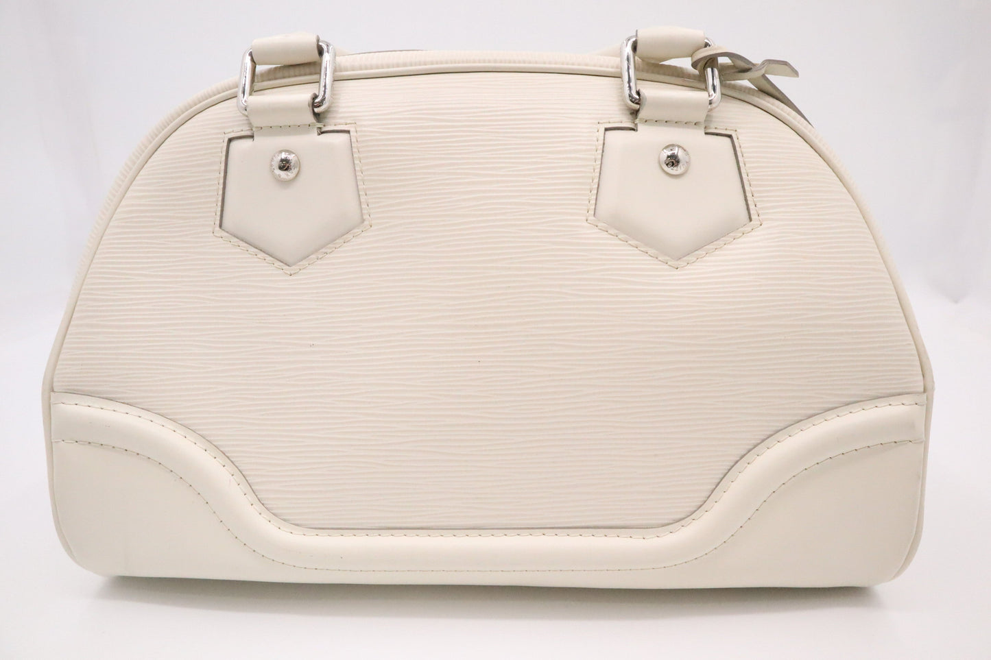 Louis Vuitton Montaigne Bowling MM Epi Leather White Handbag