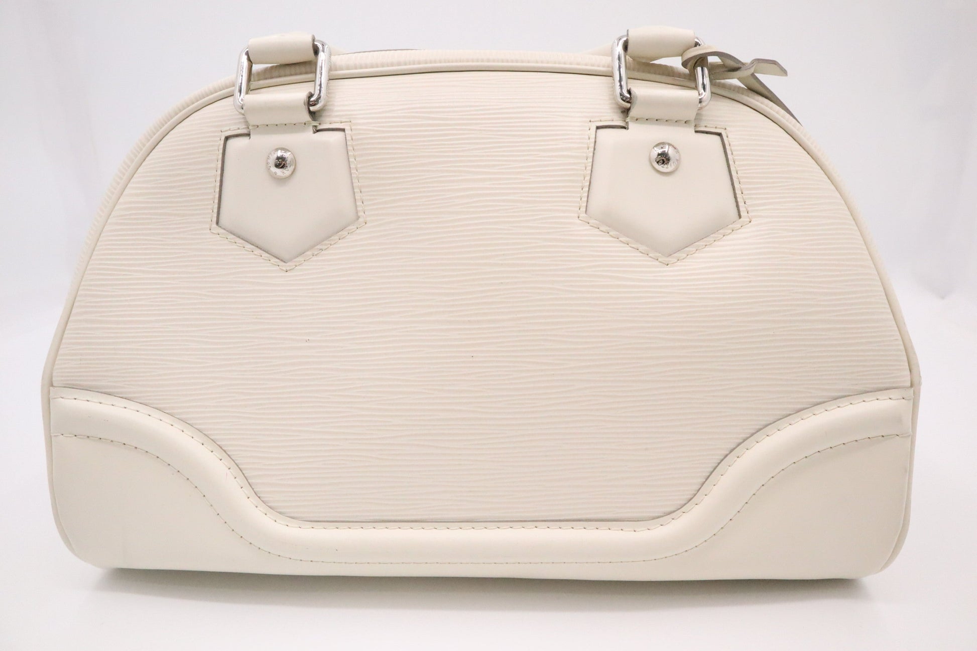 Louis Vuitton Montaigne Bowling MM Epi Leather White Handbag